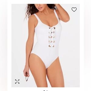 Michael Michael Kors Lace up one piece swimsuit